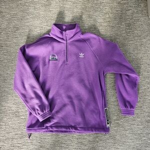 CUSTOM Adidas Originals 1/4 Logo Zip Up Pullover Polar Fleece -Aspen Highlanders